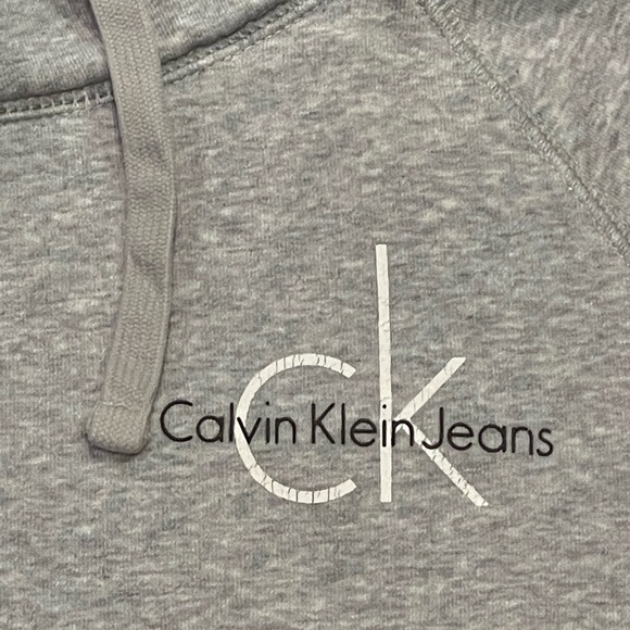 Calvin Klein Jeans CK Gray Sweater Cinch Turtle Neck Size Large Hoodie Style - Picture 3 of 4